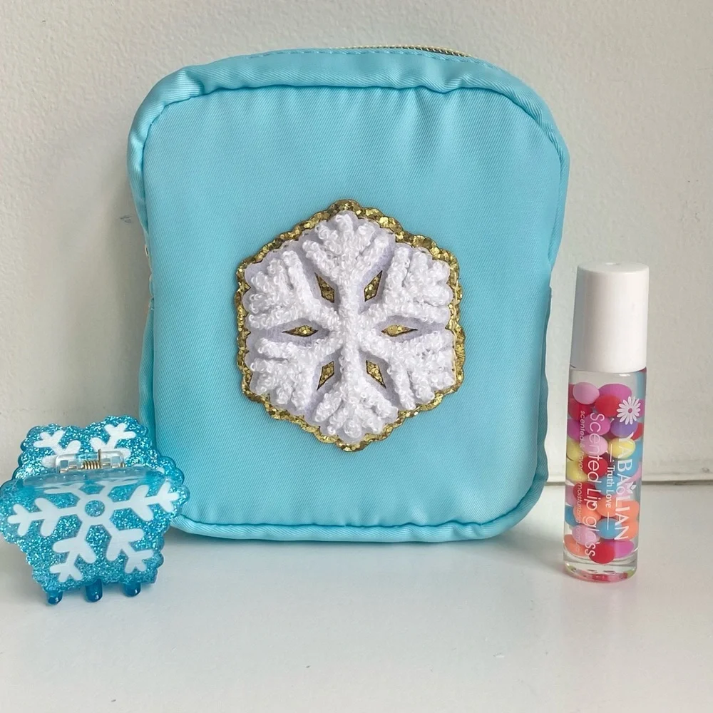 Women’s Holiday Pouch Girls Patch Nylon Case Xmas Gift SCL Hanukkah Christmas